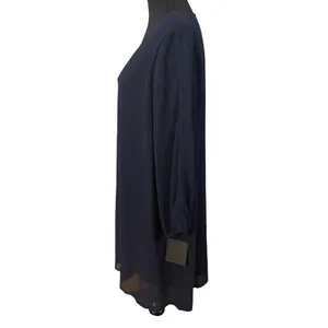 NWT Lulus Classic Holiday Party Dress Flowy Chiffon Navy Cocktail‎ Large thumbnail 3