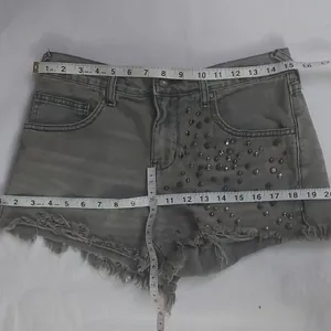 Free People Gray Golden Hippie Studded Embellished Shorts N/S Festival Cowgirl thumbnail 3