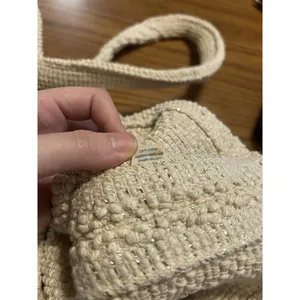 NWT Anthropologie Raj Cotton Woven Carpet Large Tote Shopping Bag Cream thumbnail 3