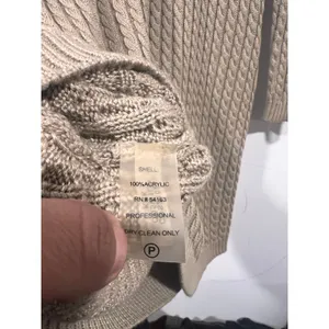 Calvin Klein Taupe Cable Knit Sweater Dress Quiet Luxury Fall M thumbnail 7