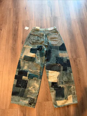Free People Illusions Patchwork Barrel Jeans- size 25 thumbnail 6