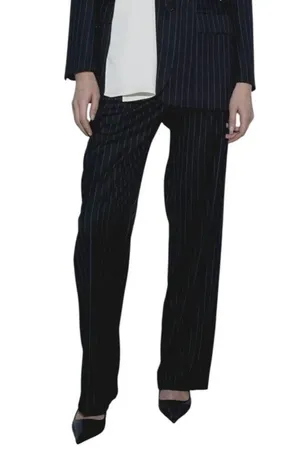 Le Suit Pants Womens 10P Petite Pinstripe Dress Career Office Workwear thumbnail 1