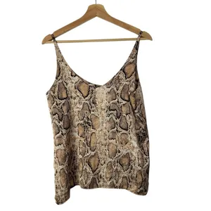 BooHoo Light Brown Snake‎ Print Satin Feel Cami Tank Top 6 thumbnail 2