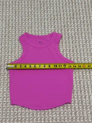 Nike One Pink Fitted Women's Dri-FIT Cropped Tank Top Small thumbnail 6