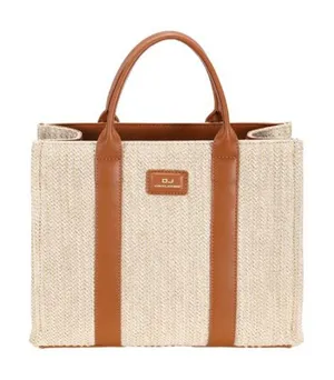 David Jones Square Woven‎ Tote Handbag thumbnail 1