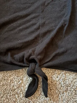 Black Old Navy Active Tie Front Top thumbnail 3