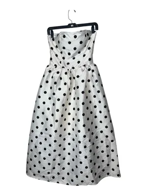 Cider Sculptural Bandeau Polka Dot Maxi Dress NWT Cream Black Size Small thumbnail 10