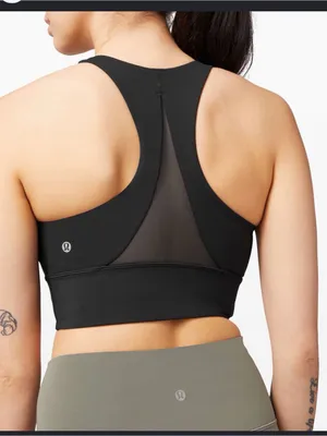 lululemon athletica Black Racerback Sports Bra with Mesh Panel thumbnail 2