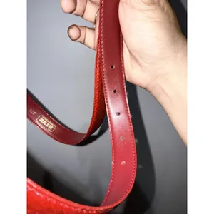 Vintage The RITZ Genuine Snake Skin Belt Size S Red Gold‎ Buckle 32" thumbnail 5