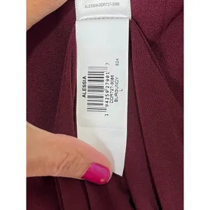 Dress the Population Alessia Sheath Cocktail Dress Plum Slit Large Elegant New thumbnail 9