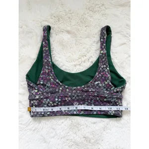 Lululemon Floral Scoop Neck Reversible Sports Bra 4 - Green Multi thumbnail 2