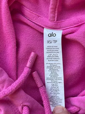 ALO Yoga cropped double take hoodie pink loungewear spring outdoor raglan sleeve thumbnail 5