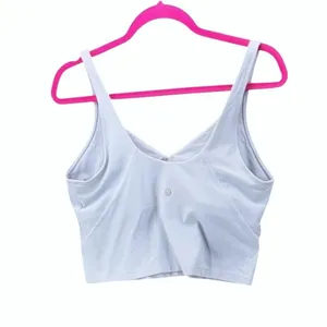 Lululemon Sports Bra 12 Align Tank Top Dusty Blue Nulu V-Neck Built-in thumbnail 2