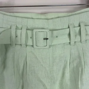Abercrombie & Fitch‎ Linen Blend Belted High Rise Mint Green Shorts Size Small thumbnail 4
