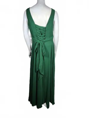 Vnaix Elegant Green Maxi Dress with Lace-Up Back Size 8 thumbnail 4