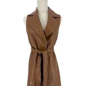 Alice +‎ Olivia NWT Rozlynn Camel Vegan Leather Belted Vest Mini Dress XS thumbnail 4