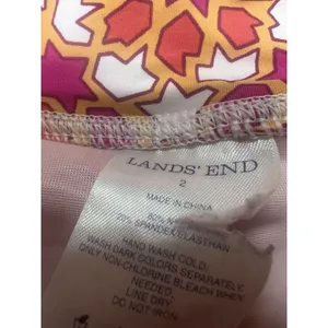 Lands'‎ End Women's 2 Pink Orange Yellow Medallion Swim Skirt Modest XS thumbnail 4