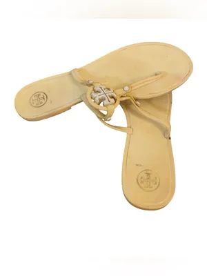 Tory Burch Cream white Mini Logo jelly Miller Sandals Resortwear vacation Costal thumbnail 3