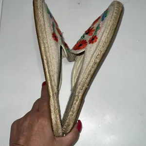 Soludos Ibiza Embroidered Mule Womens Size 8.5 Espadrille Flats‎ Floral Tan Boho thumbnail 4