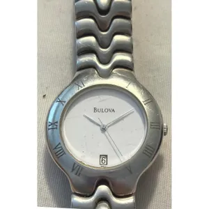 Bulova Ladies Silver Tone Quartz Watch Roman Numerals Stainless‎ Steel thumbnail 3