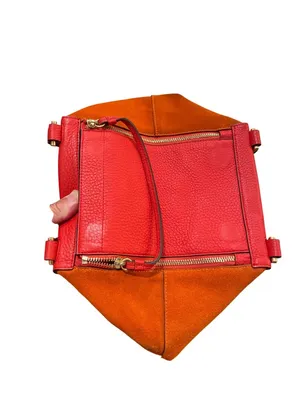 Tory Burch wms red orange suede leather tassled crossbody handbag SKU 10-229 thumbnail 13