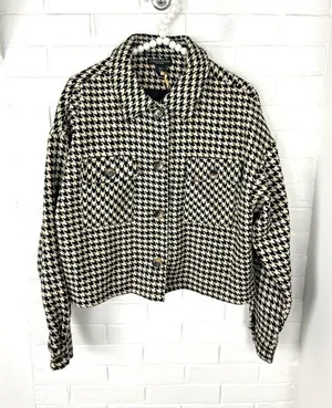 NWT Christian Siriano Houndstooth Knit Jacket Size L thumbnail 1