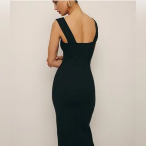 REFORMATION Black Cassi Ribbed Knit Dress Small thumbnail 4