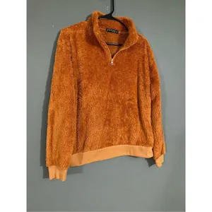 Fifth Sun Hooded Pullover Plush Sherpa Orange Womens Medium NWOT thumbnail 2