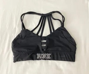 PINK black sport bra thumbnail 2