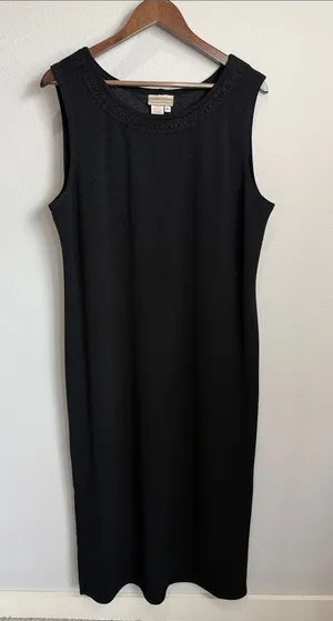 Coldwater Creek Black Sleeveless Long Straight Dress Size XL thumbnail 1