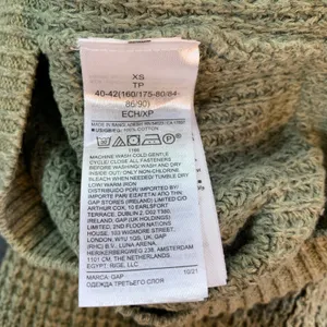 GAP Womens XS Olive Green Waffle Knit Hoodie Drawstring‎ Pullover Casual thumbnail 4