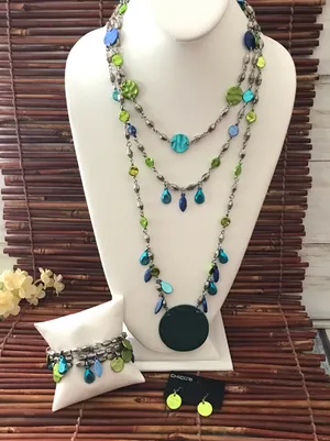 Chico’s 3 Piece Set Necklace Bracelet & Earrings thumbnail 1