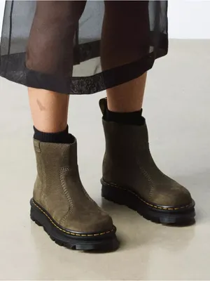 Dr. Martens Zebzag Rigger Slip-On Nubuck Platform Boots in DMS Olive US 9/ EU 41 thumbnail 1
