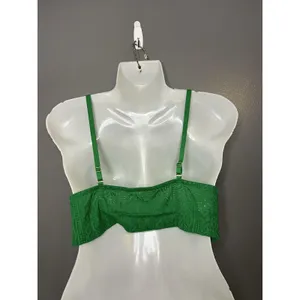 Aerie Bralette Bra Womens Large Green Lace Wireless Unlined Longline Stretch thumbnail 4