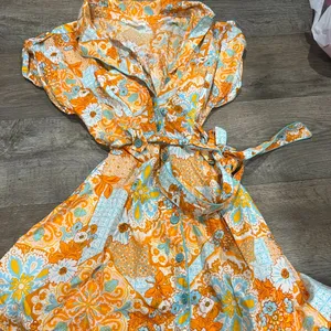 &Merci orange‎ and blue mini dress size S thumbnail 1