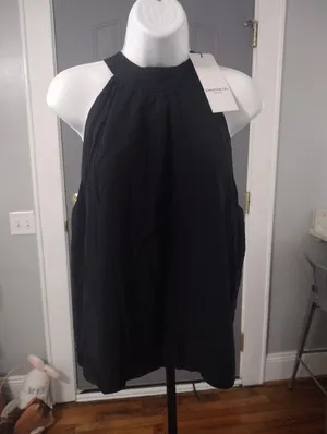 NEW Emerson Fry Pandora Black Halter Neck Sleeveless Top thumbnail 3