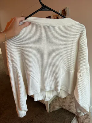 Urban Outfitters Waffle Knit Cropped Shirt thumbnail 2