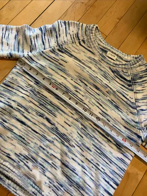 J Crew Blue White Cotton Boxy Fisherman Sweater Size XS thumbnail 7