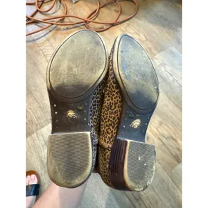 Lucky Brand Leopard Print Calf Hair Ankle Boots Brown Black Block Heel Size 8M thumbnail 4
