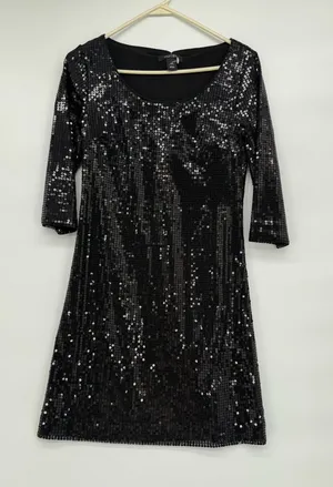 White House Black Market Black Sequin Mini Dress thumbnail 1