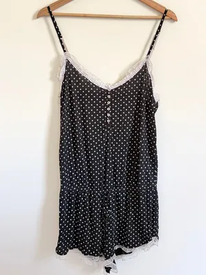 Victoria’s Secret Polka Dot Romper Size Medium Pajama PJ Lounge Y2K Modal comfy thumbnail 2