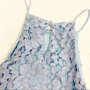 NBD x Revolve Bria Lace Halter Mini Dress: Periwinkle Blue thumbnail 8