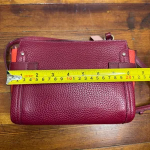 Coach Pebbled Leather Convertible Crossbody - Burgundy with Gold Hardware thumbnail 6