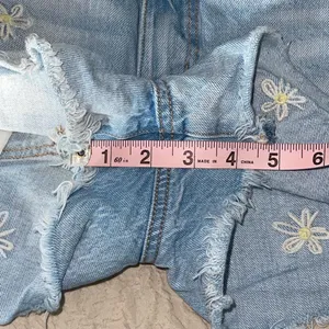 American‎ Eagle Womens Embroidered Frayed Hem Cutoff Mom Jean Shorts Blue Size 8 thumbnail 6
