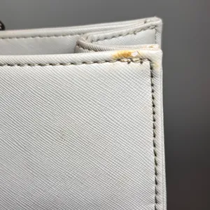 Nine West Light Gray Faux Leather Tote‎ Bag with Scarf Accent thumbnail 5