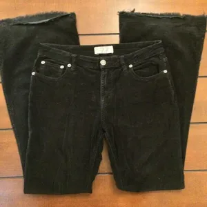 Free People we the free corduroy flare pants 27 black raw hem thumbnail 2