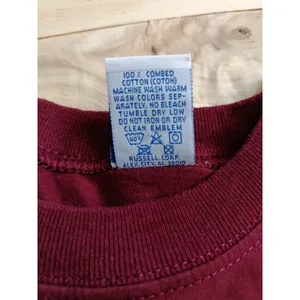 Vintage 90s Russell Athletic Fraternity T-Shirt | Made in USA | Burgundy Paisley thumbnail 13