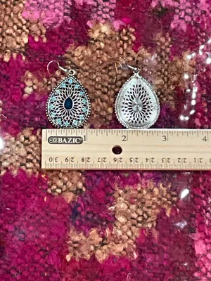 Elegant Silver and Blue Teardrop Earrings thumbnail 7