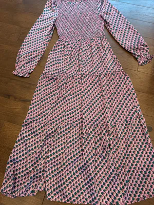 MelloDay Pink and Green Patterned Long Sleeve Dress Size Small - C11-647 thumbnail 7