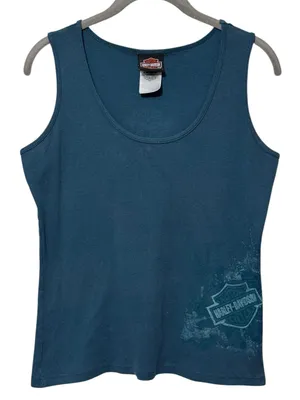 HARLEY-DAVIDSON Las Vegas Tank Top L Teal EUC thumbnail 2